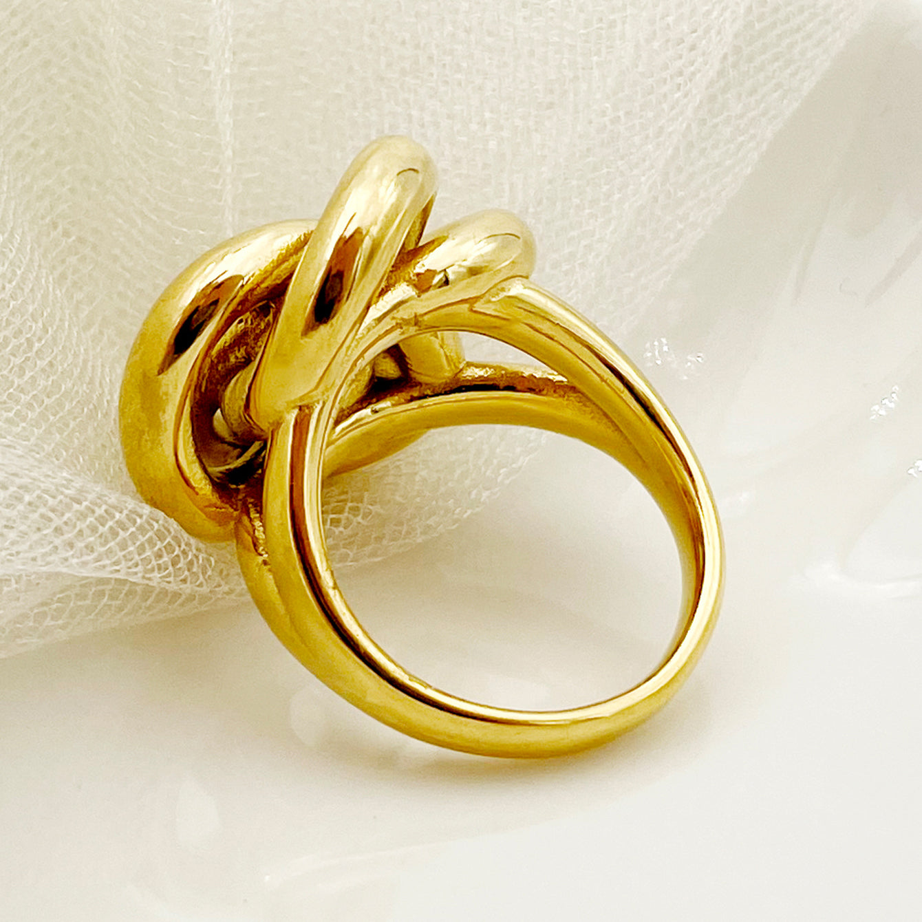 Vintage Style Roman Style Flower Stainless Steel Plating Gold Plated Rings