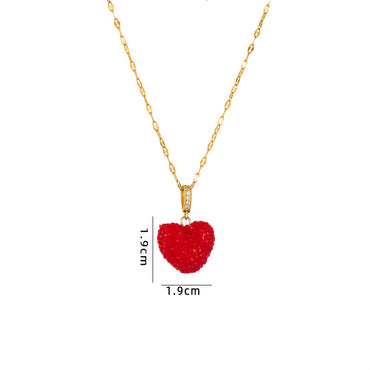 Sweet Heart Shape Plastic Titanium Steel Copper Plating Women's Pendant Necklace