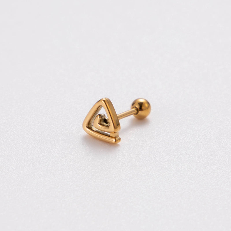 1 Piece Retro Punk Korean Style Heart Shape Butterfly Plating Stainless Steel 18k Gold Plated Ear Studs