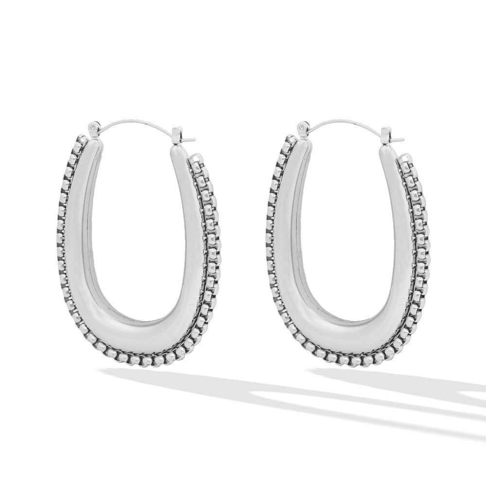 1 Pair Elegant Retro U Shape Plating Stainless Steel Earrings