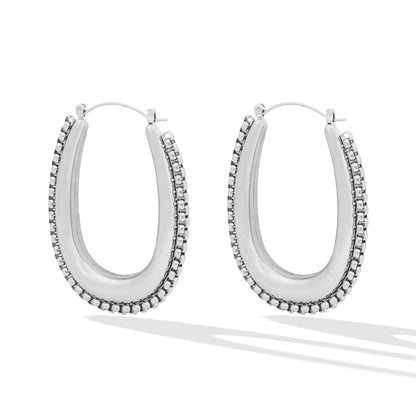 1 Pair Elegant Retro U Shape Plating Stainless Steel Earrings