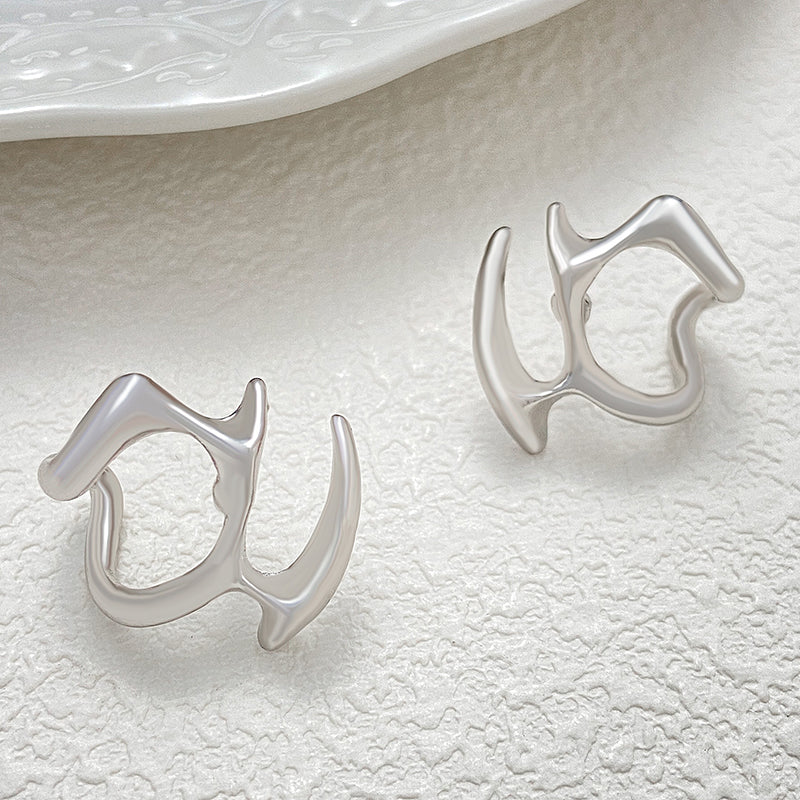 1 Pair Lady Simple Style Irregular Geometric Plating Hollow Out Alloy Gold Plated Silver Plated Ear Studs