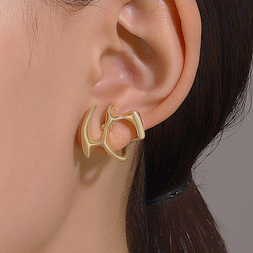 1 Pair Lady Simple Style Irregular Geometric Plating Hollow Out Alloy Gold Plated Silver Plated Ear Studs
