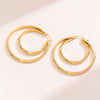 1 Pair Retro Simple Style Round Plating Stainless Steel 18k Gold Plated Hoop Earrings