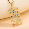 Retro Lady Roman Style Snake Bee Butterfly Stainless Steel Titanium Steel Enamel Plating Inlay Zircon 18k Gold Plated Pendant Necklace