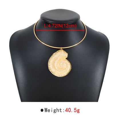 Vintage Style Marine Style Streetwear Conch Alloy Plating Metal Women's Pendant Necklace Choker