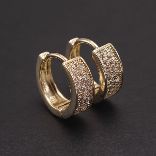 1 Pair Ig Style Simple Style Commute Geometric Plating Inlay Copper Zircon Gold Plated Earrings