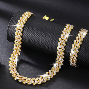 Hip-hop Exaggerated Punk Necklace Alloy Plating Inlay Rhinestones Gold Plated Unisex Necklace