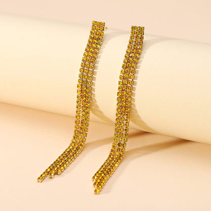 1 Pair Retro Lady Simple Style Geometric Rhinestone Metal Artificial Gemstones Women's Earrings