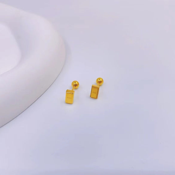 1 Pair Simple Style Heart Shape Plating Titanium Steel Ear Studs