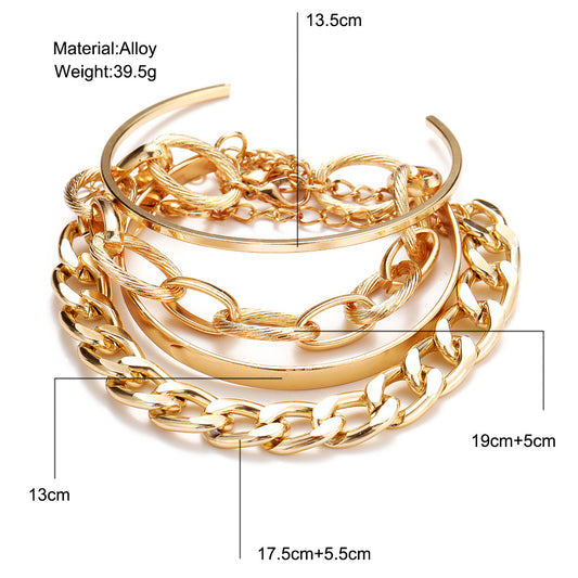 Simple Style Solid Color Alloy Plating Gold Plated Unisex Bracelets