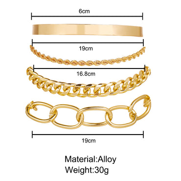 Simple Style Solid Color Alloy Plating Gold Plated Unisex Bracelets