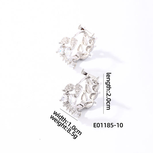 1 Pair Casual Cute Water Droplets Plating Inlay Copper Zircon White Gold Plated Gold Plated Ear Studs