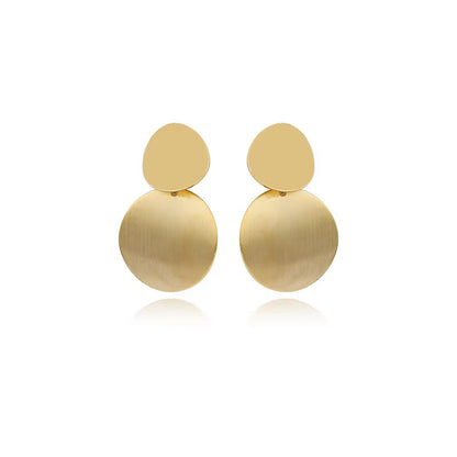1 Pair Elegant Luxurious Round Plating Copper 24k Gold Plated Earrings