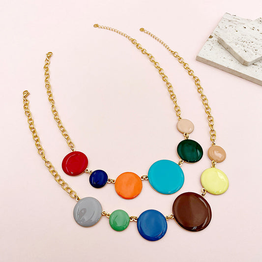 Casual Modern Style Round Stainless Steel Plating Gold Plated Necklace