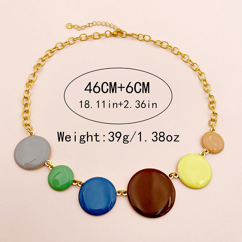 Casual Modern Style Round Stainless Steel Plating Gold Plated Necklace