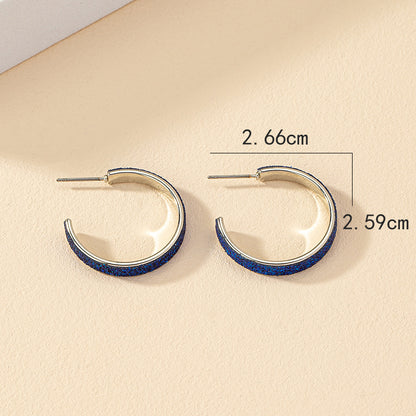 1 Pair Vintage Style Simple Style C Shape Plating Alloy White Gold Plated Ear Studs