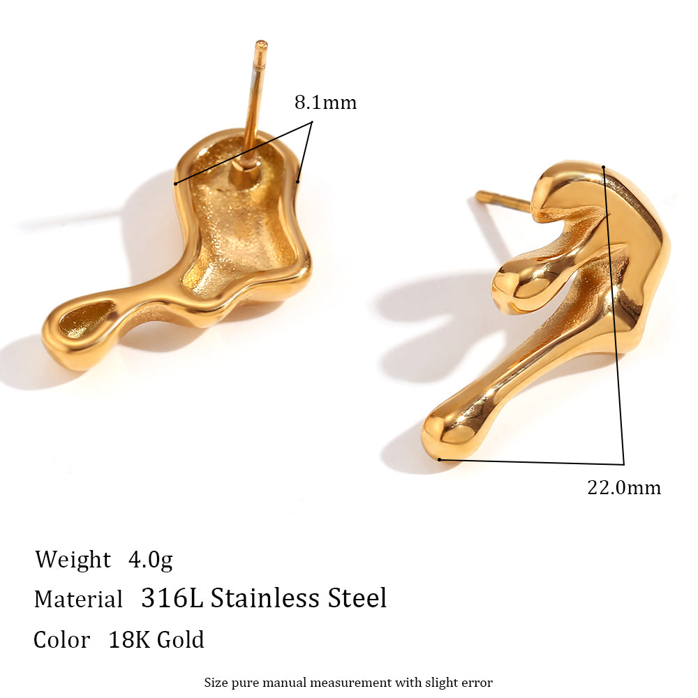 1 Pair Basic Classic Style Irregular Plating Stainless Steel 18k Gold Plated Ear Studs