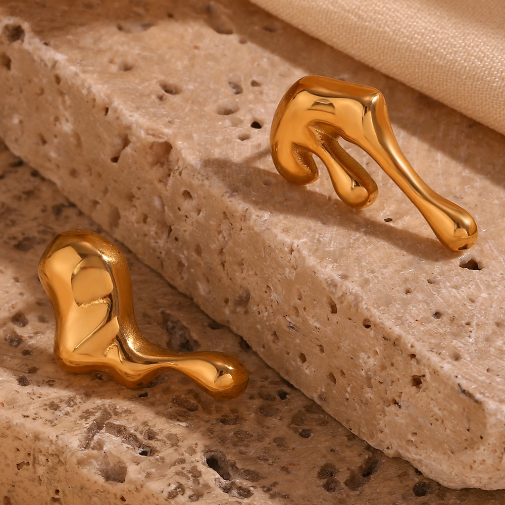 1 Pair Basic Classic Style Irregular Plating Stainless Steel 18k Gold Plated Ear Studs