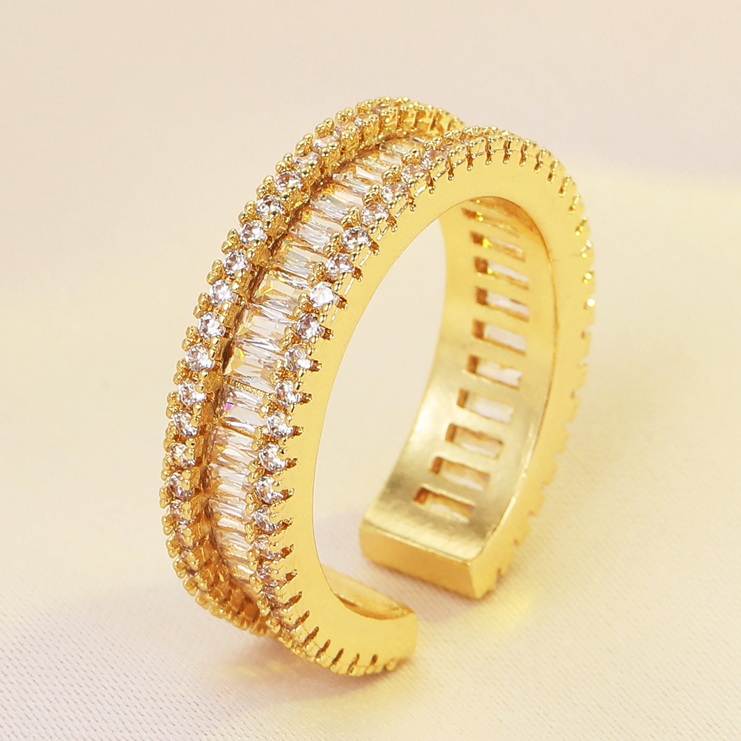 Simple Style Heart Shape Rectangle Alloy Inlay Zircon Women's Rings