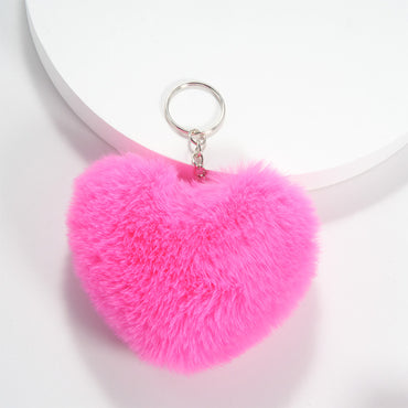 Cute Sweet Heart Shape Plush Bag Pendant Keychain
