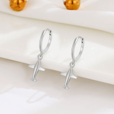 1 Pair Simple Style Airplane Plating Sterling Silver Drop Earrings