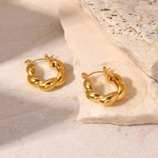 1 Pair Casual Modern Style Classic Style U Shape Plating Stainless Steel 14k Gold Plated Earrings