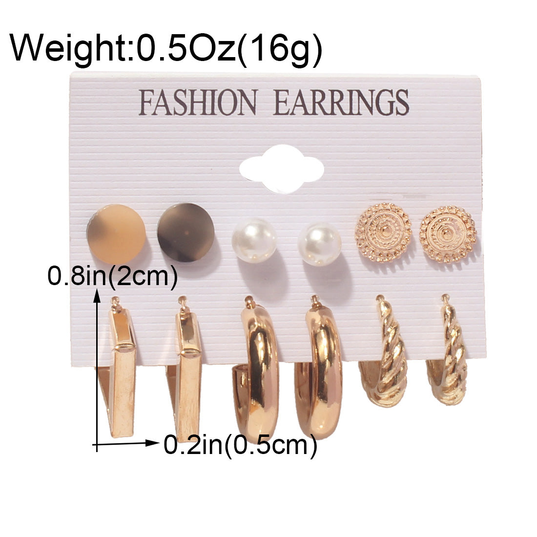 1 Set Simple Style C Shape Alloy Earrings Ear Studs