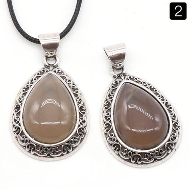 Retro Water Droplets Crystal Agate Wholesale Charms