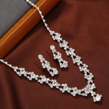 Elegant Tassel Alloy Inlay Artificial Diamond Women's Earrings Necklace