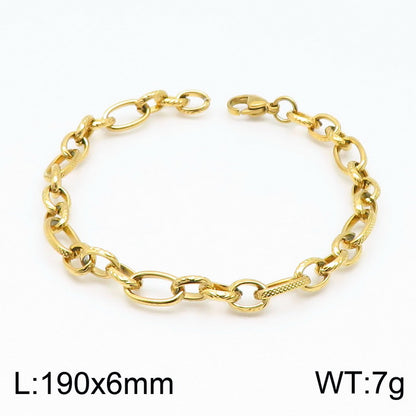 Basic Simple Style Solid Color Stainless Steel 18k Gold Plated Unisex Bracelets