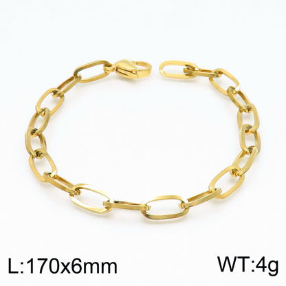 Basic Simple Style Solid Color Stainless Steel 18k Gold Plated Unisex Bracelets