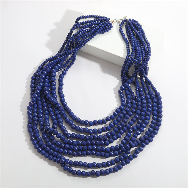 Basic Modern Style Classic Style Solid Color Wooden Beads Wholesale Necklace