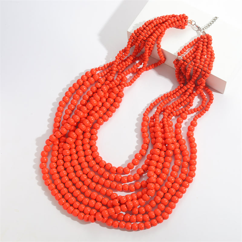 Basic Modern Style Classic Style Solid Color Wooden Beads Wholesale Necklace