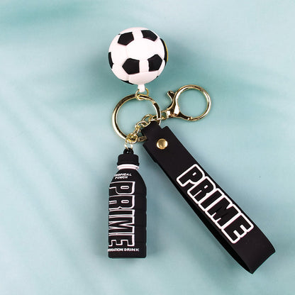 Streetwear Letter Football Metal Unisex Bag Pendant Keychain