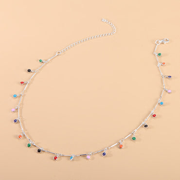 Simple Style Round Alloy Inlay Zircon Women's Necklace