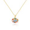 Ig Style Devil's Eye Brass Enamel Plating Inlay Zircon 18k Gold Plated Pendant Necklace