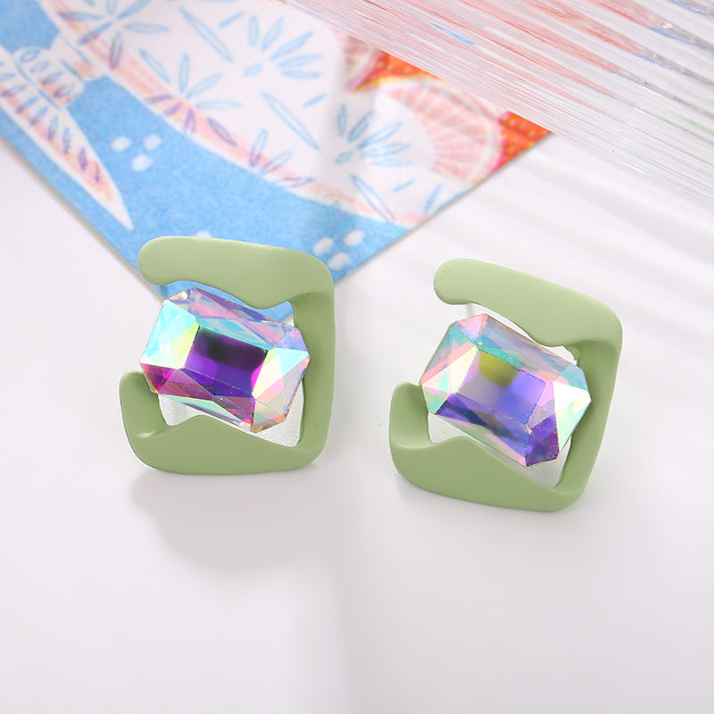 1 Pair Lady Irregular Plating Inlay Alloy Artificial Diamond Ear Studs