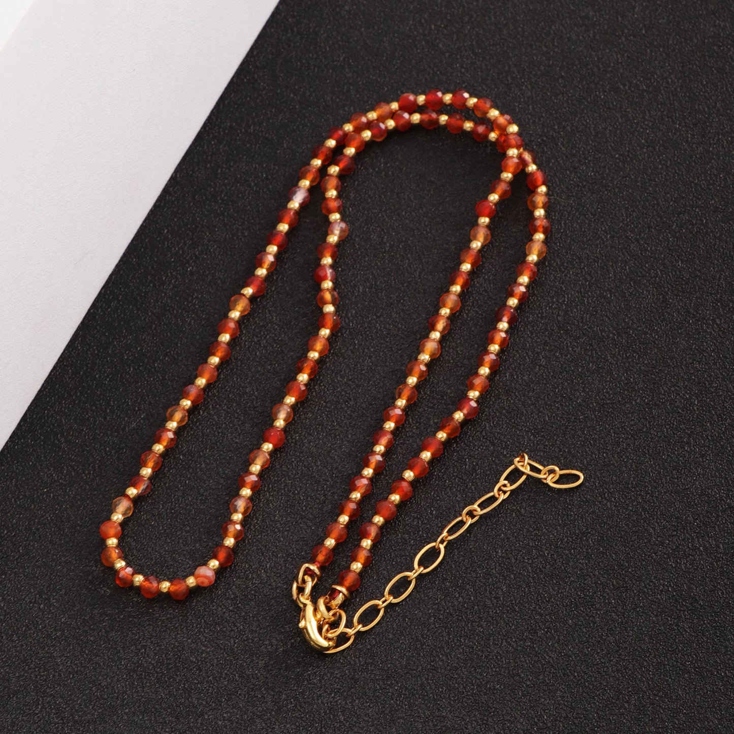Elegant Vacation Streetwear Round Natural Stone Stone Copper Beaded Plating 18k Gold Plated Necklace