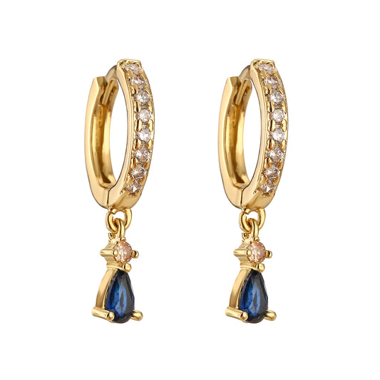 1 Pair Casual Elegant Vacation Water Droplets Plating Inlay Copper Zircon 18k Gold Plated Drop Earrings