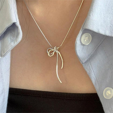 Sweet Bow Knot Sterling Silver Necklace
