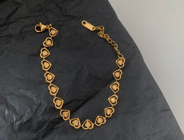Simple Style Heart Shape Titanium Steel Plating Gold Plated Bracelets