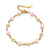 Cute Devil's Eye Flower Stainless Steel Enamel Bracelets