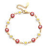 Cute Devil's Eye Flower Stainless Steel Enamel Bracelets