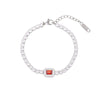 Elegant Sweet Simple Style Rectangle Stainless Steel Plating Inlay Zircon Bracelets