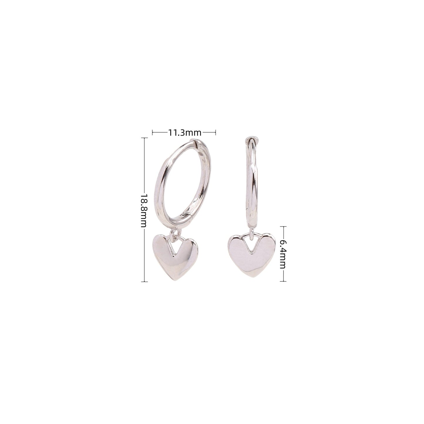 1 Pair Ig Style Casual Heart Shape Plating Sterling Silver White Gold Plated Gold Plated Drop Earrings