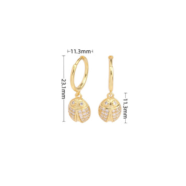 1 Pair Basic Insect Plating Inlay Sterling Silver Zircon Gold Plated Earrings