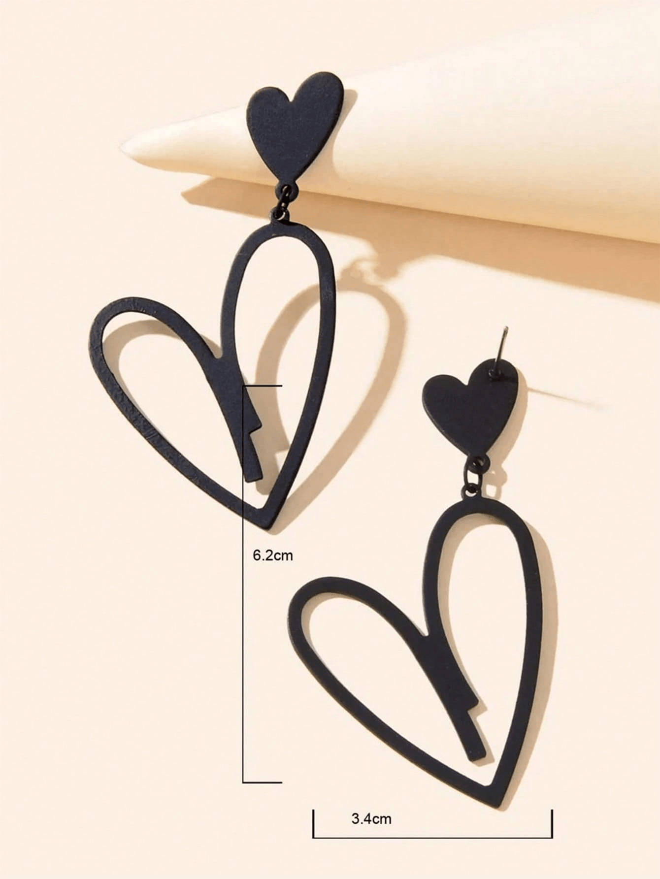 1 Pair Simple Style Heart Shape Alloy Drop Earrings
