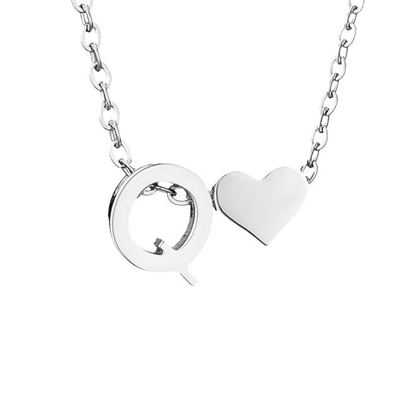 Fashion Jewelry Simple Heart-shaped Letter Women's Gold-plated Necklace Clavicle Chain Wholesale
