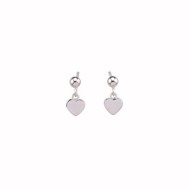 1 Pair Sweet Heart Shape Plating Sterling Silver Drop Earrings